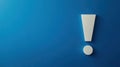 White Exclamation Mark on Blue Background - Concept Image Royalty Free Stock Photo