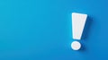 White Exclamation Mark on Blue Background - Concept Image Royalty Free Stock Photo