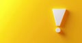White Exclamation Mark on Yellow Background Royalty Free Stock Photo