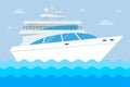 white expensive yacht on the water. Royalty Free Stock Photo