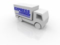 White Express Courier Van Royalty Free Stock Photo