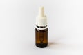 White Eye Dropper Bottle. Brown bottles, medicine - isolated Royalty Free Stock Photo