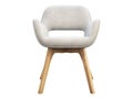 White fabric chair with wooden legs. 3d render