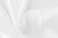 White fabric cloth texture for background and design art work, beautiful crumpled pattern of silk or linen Royalty Free Stock Photo