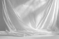 White Fabric Creates Soft Backdrop With Gentle Folds And Shadows As Purity Theme Royalty Free Stock Photo