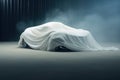 White fabric draping over a new car. Generative AI