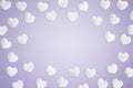 White Fabric love hearts with space