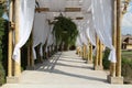 Fabric roof through the pathway Royalty Free Stock Photo