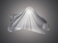 White fabric in shape a ghost. 3d rendering Royalty Free Stock Photo