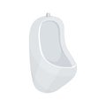 White faience urinal, used in public toilets. Vector illustration isolated on white background.