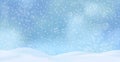 White falling snow, big snowdrifts, different snowflakes, festive Christmas background - Vector