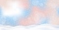 White falling snow, big snowdrifts, different snowflakes, festive Christmas background - Vector