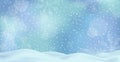 White falling snow, big snowdrifts, different snowflakes, festive Christmas background - Vector