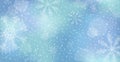 White falling snow, big snowdrifts, different snowflakes, festive Christmas background - Vector