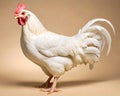 White farm chicken bird livestock animal lifestyle standing portrait isolated