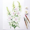 White Favourite Snapdragon Watercolor Painting Tutorial For Youtube