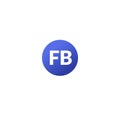 White Fb text on a blue circle icon