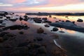 White Feather Sunset Rocky Coastline Royalty Free Stock Photo