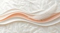 White Feather on Soft Waves of Paper Texture in Elegant Minimalist Background Design Royalty Free Stock Photo