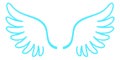 White feathered wings icon. Angel wing logo. Purity symbol