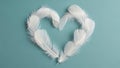 White feathers arranged in heart shape Royalty Free Stock Photo