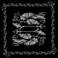 White Feathers, arrows and crystals gems isolated on black. Vector.