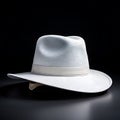 White Fedora Hat on a Dark Background Royalty Free Stock Photo