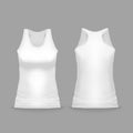 White sport tank top female vector illustration