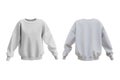 White female sweatshirt with long sleeve mockup isolated on white background. Template pullover front and back side view Royalty Free Stock Photo