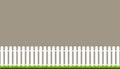 White fence with grass. Wooden picket background isolated farm garden barier illustration Royalty Free Stock Photo