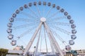 White Ferris wheel from bottom view