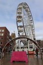 White Ferris wheel at the Dunkirk, France Christmas market