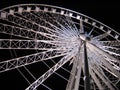 White Ferris Wheel over dark night sky Royalty Free Stock Photo
