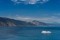 White ferry boat in Adriatic sea Royalty Free Stock Photo