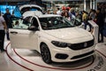 White Fiat tipo on 54th Belgrade international car and motor show.