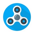 White fidget spinner icon flat style vector isolated Royalty Free Stock Photo