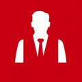 Minimalist Politician Icon On Red Background Royalty Free Stock Photo