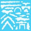 White Figures Made of Ice Set on Blue Background Royalty Free Stock Photo