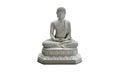 White figurine of siddhartha gautama buddha sculpture statue isolated on white background with clipping path Royalty Free Stock Photo