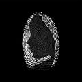 Fingerprint ID woman black background
