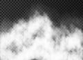 White fire smoke or fog isolated on transparent background. Royalty Free Stock Photo