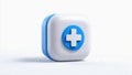 3D Plus Icon on White Background Royalty Free Stock Photo