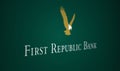 White First Republic Bank logo on a green background