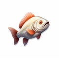 Red Spotted Bass Fishing Vector Illustration In Tilt-shift Style Royalty Free Stock Photo