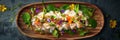 White Fish Peruvian Ceviche, Sea Perch Ceviche, Redfish Cebiche Closeup, Raw Rockfish Fillet