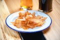 White fish snack on plate