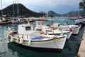 White Fishing Boats, Lefkada, Greecw Royalty Free Stock Photo