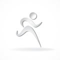 White fitness runner man figure icon vector symbol id card business logo Royalty Free Stock Photo