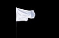 White flag flying against black background