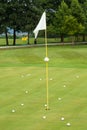 White flag on a golf course Royalty Free Stock Photo